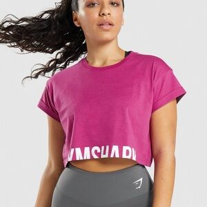 Gymshark Pink Crop Tee